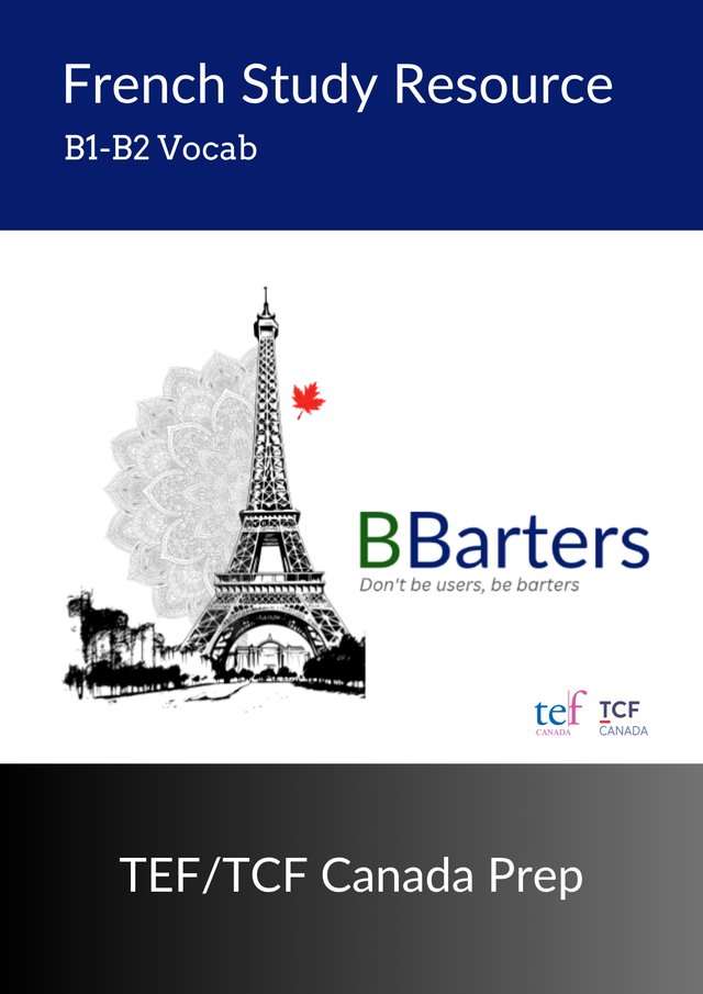 French Study Resource: B1-B2 Vocab — TEF/TCF Canada Prep study resource cover
